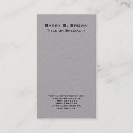Verticaal Grijs Eenvoudig Duidelijk Minimalist Visitekaartje