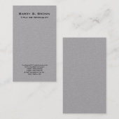 Verticaal Grijs Eenvoudig Duidelijk Minimalist Visitekaartje (Voorkant / Achterkant)