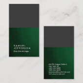 Verticaal grijs, groen vakvlak visitekaartje (Voorkant / Achterkant)