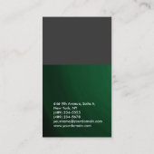 Verticaal grijs, groen vakvlak visitekaartje (Achterkant)