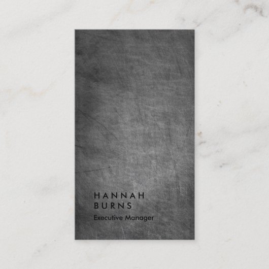 Verticaal grijs krijtbord eenvoudige platte manage visitekaartje (Voorkant)