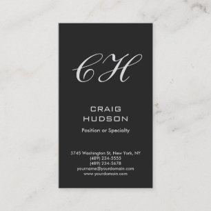 Verticaal grijs monogram professioneel Visitekaart Visitekaartje