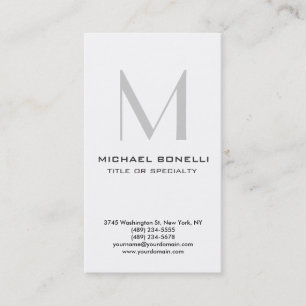 Verticaal grijs monogram rendy Visitekaartje