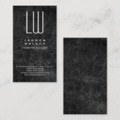 Verticaal grijs professioneel eenvoudig modern mon visitekaartje (Voorkant / Achterkant)