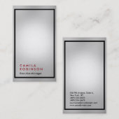Verticaal grijs professionele moderne platte manag visitekaartje (Voorkant / Achterkant)
