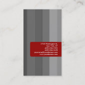 Verticaal grijs rood aantrekkelijk Visitekaartje (Achterkant)