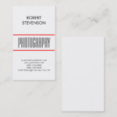 Verticaal grijs rood lijnen Wit artistiek Visiteka Visitekaartje (Voorkant / Achterkant)