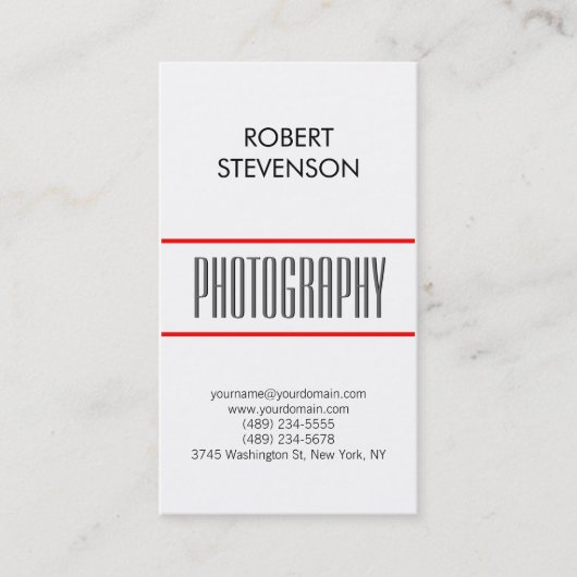 Verticaal grijs rood lijnen Wit artistiek Visiteka Visitekaartje (Voorkant)