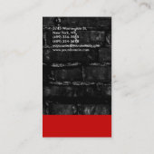 Verticaal Grijs Rood Muurbaksteen Trendy Visitekaa Visitekaartje (Achterkant)