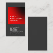 Verticaal grijs rood strepe Visitekaartje (Voorkant / Achterkant)