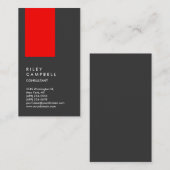 Verticaal grijs rood trendy consultant visitekaartje (Voorkant / Achterkant)