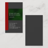 Verticaal grijs rood trendy visitekaartje (Voorkant / Achterkant)