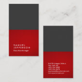 Verticaal grijs (rood) visitekaartje (Voorkant / Achterkant)