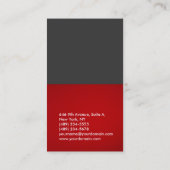 Verticaal grijs (rood) visitekaartje (Achterkant)