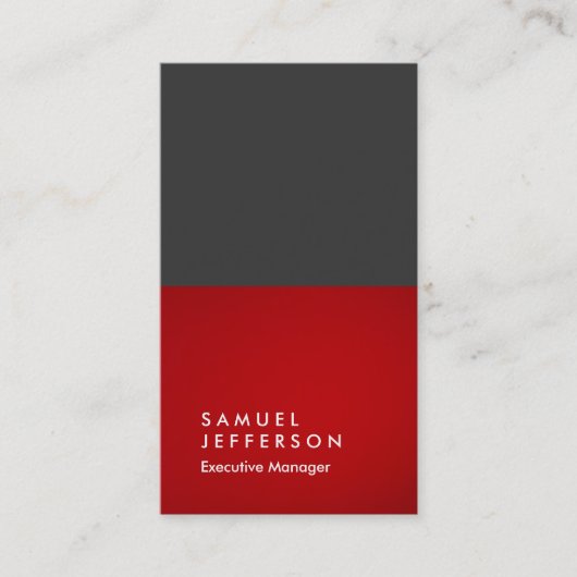 Verticaal grijs (rood) visitekaartje (Voorkant)