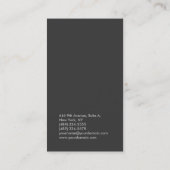 Verticaal grijs roze girly professionele vlakte visitekaartje (Achterkant)