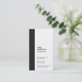 Verticaal grijs Stripe White Consultant Visitekaartje (Staand voorkant)