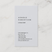 Verticaal grijs trendy consultant minimalistisch visitekaartje (Voorkant)