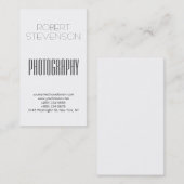Verticaal grijs wit foto artiest Visitekaartje (Voorkant / Achterkant)