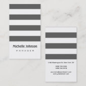 Verticaal grijs wit streppatroon Visitekaartje (Voorkant / Achterkant)