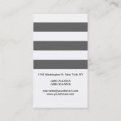 Verticaal grijs wit streppatroon Visitekaartje (Achterkant)