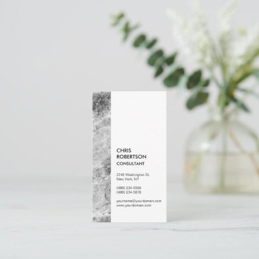 Verticaal grijs Witte Minimale Moderne Visitekaartje (Staand voorkant)