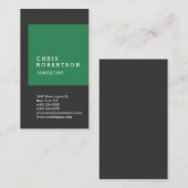 Verticaal grijs Zee Groen Stripe Visitekaartje (Voorkant / Achterkant)