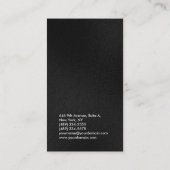 Verticaal grijs zwart eenvoudig regisseur visitekaartje (Achterkant)