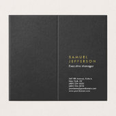 Verticaal grijs zwart professionele vlakte modern visitekaartje (Buitenkant ongevouwen)