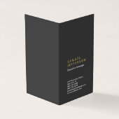 Verticaal grijs zwart professionele vlakte modern visitekaartje (Buitenkant)