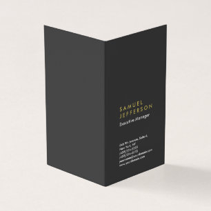 Verticaal grijs zwart professionele vlakte modern visitekaartje