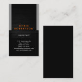 Verticaal grijs zwart streep Oranje Visitekaartje (Voorkant / Achterkant)