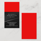 Verticaal grijs zwart Visitekaartje (Voorkant / Achterkant)