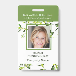 Verticaal groen gebladerte Foto ID-badge Badge