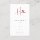 Verticaal Hallo Visitekaartje Modern Professional (Achterkant)