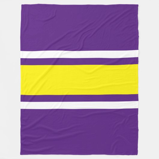 Verticaal Heldergeel Wit Paarse Racing Stripes Fleece Deken (Voorkant)