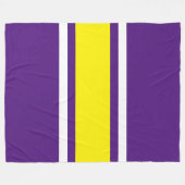 Verticaal Heldergeel Wit Paarse Racing Stripes Fleece Deken (Voorkant (Horizontaal))