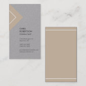 Verticaal hoogwaardig grijs minimalistisch modern visitekaartje (Voorkant / Achterkant)