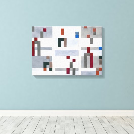 Verticaal horizontaal | Sophie Taeuber-Arp | Canvas Afdruk (Insitu (Houten vloer))