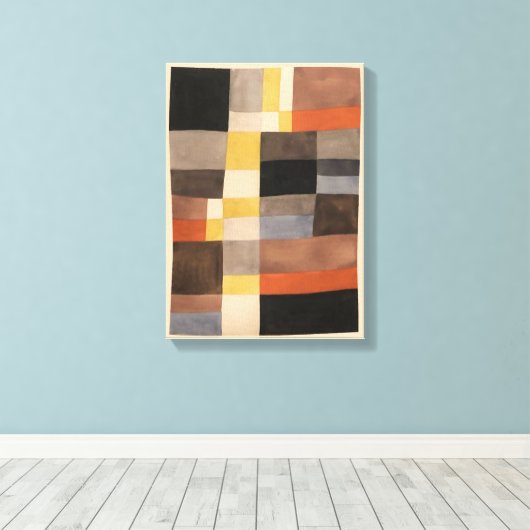 Verticaal-horizontale ritmes | Sophie Taeuber-Arp  Canvas Afdruk (Insitu (Houten vloer))