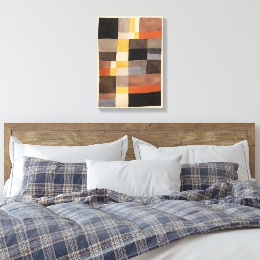 Verticaal-horizontale ritmes | Sophie Taeuber-Arp  Canvas Afdruk (Insitu (Slaapkamer))