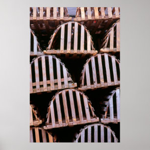 Verticaal houten lobster-traps poster