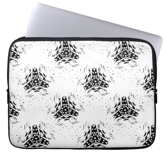 Verticaal, houtskool, Dune Electronics Bag Laptop Sleeve (Voorkant)