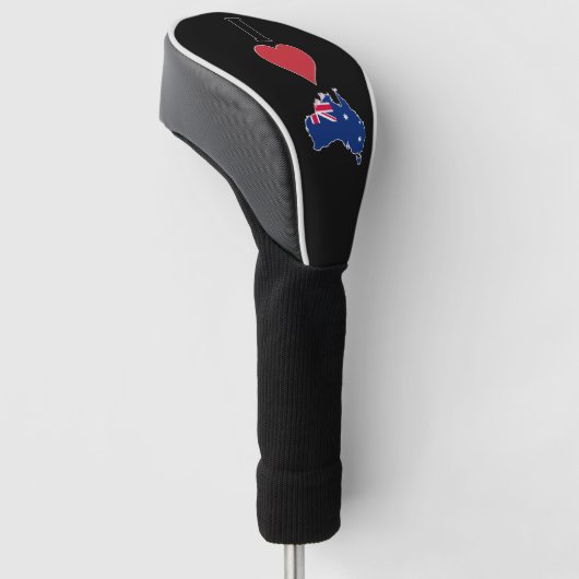 Verticaal I Love Australia / I Heart Australia Golfheadcover (Schuin)