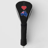 Verticaal I Love Australia / I Heart Australia Golfheadcover (Voorkant)