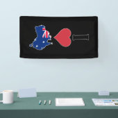 Verticaal I Love Australia / I Heart Australia Spandoek (Beurs)