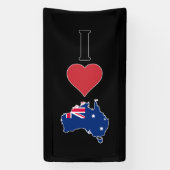 Verticaal I Love Australia / I Heart Australia Spandoek (Verticaal)