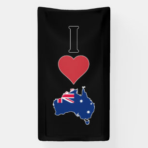 Verticaal I Love Australia / I Heart Australia Spandoek
