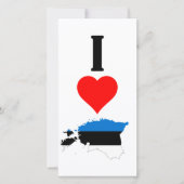 Verticaal I Love Estonia/I Heart Estonia Kaart (Voorkant)