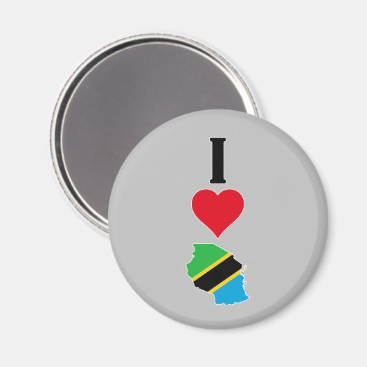 Verticaal I Love Tanzania / I Heart Tanzania Magneet (Voorkant / Achterkant)
